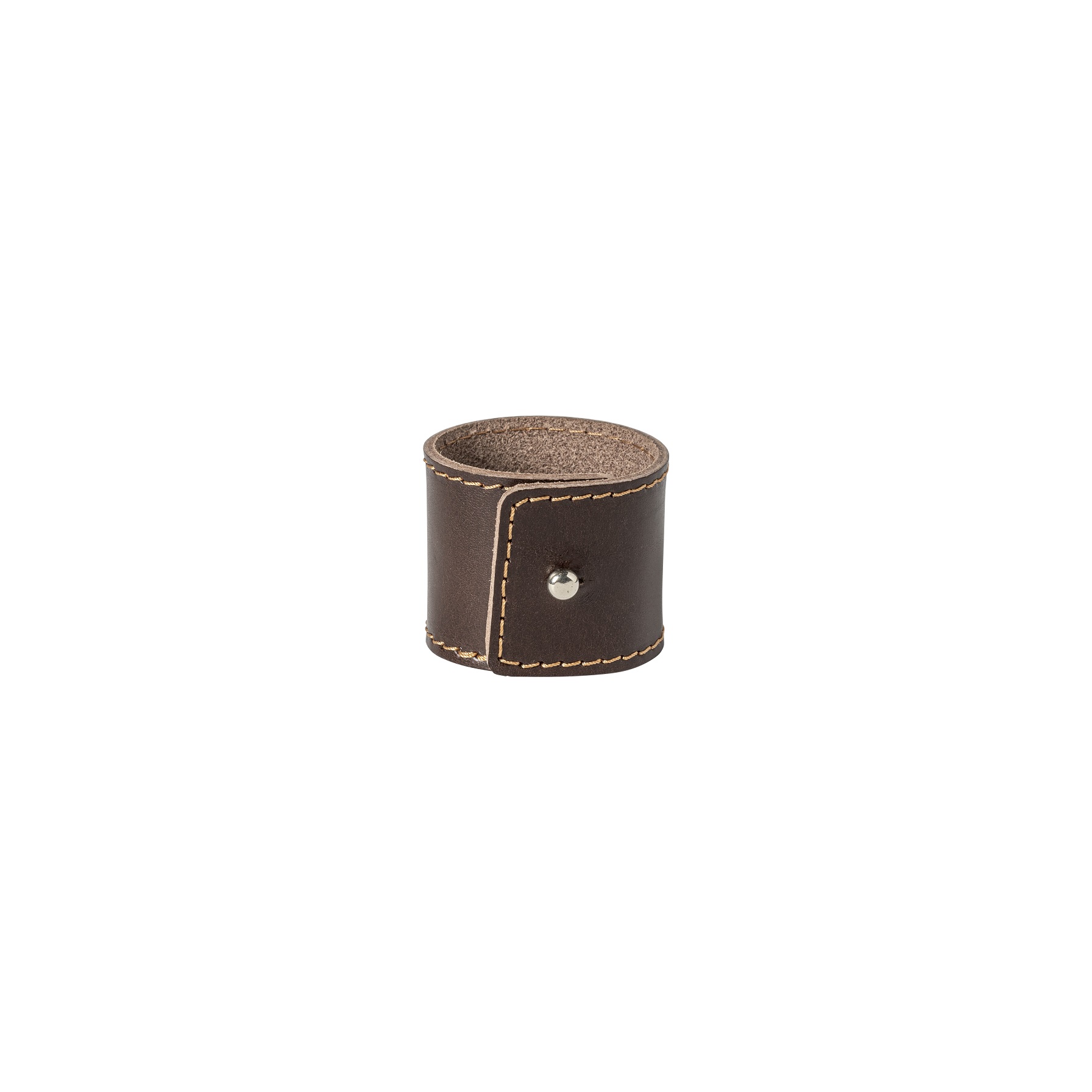 Napkin Rings Set 4 Leather Brown 5x4.5cm Gift