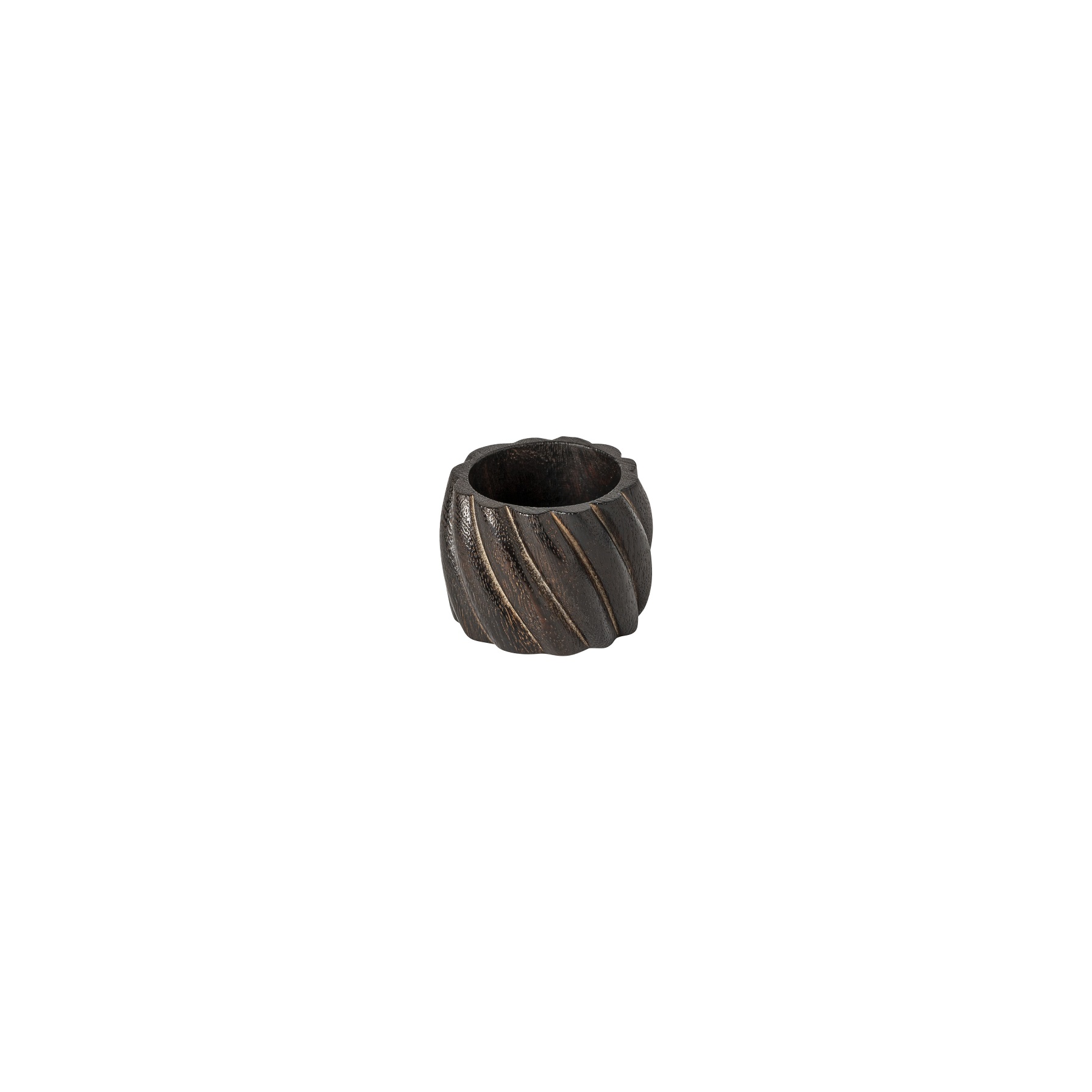 Napkin Rings Set 4 Round Dark Wood 5x3.6cm Gift