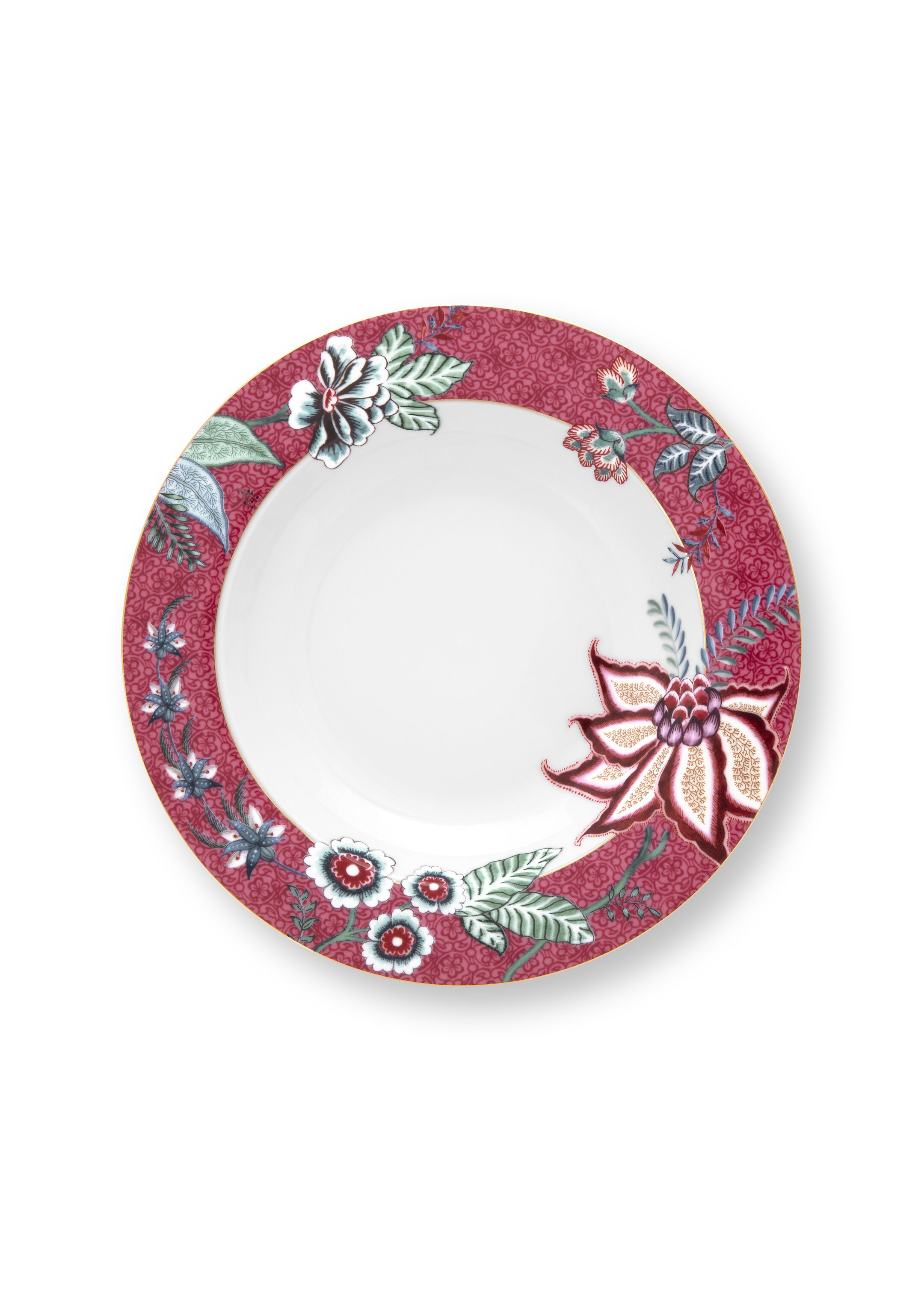 Deep Plate Flower Festival Dark Pink 21.5cm Gift