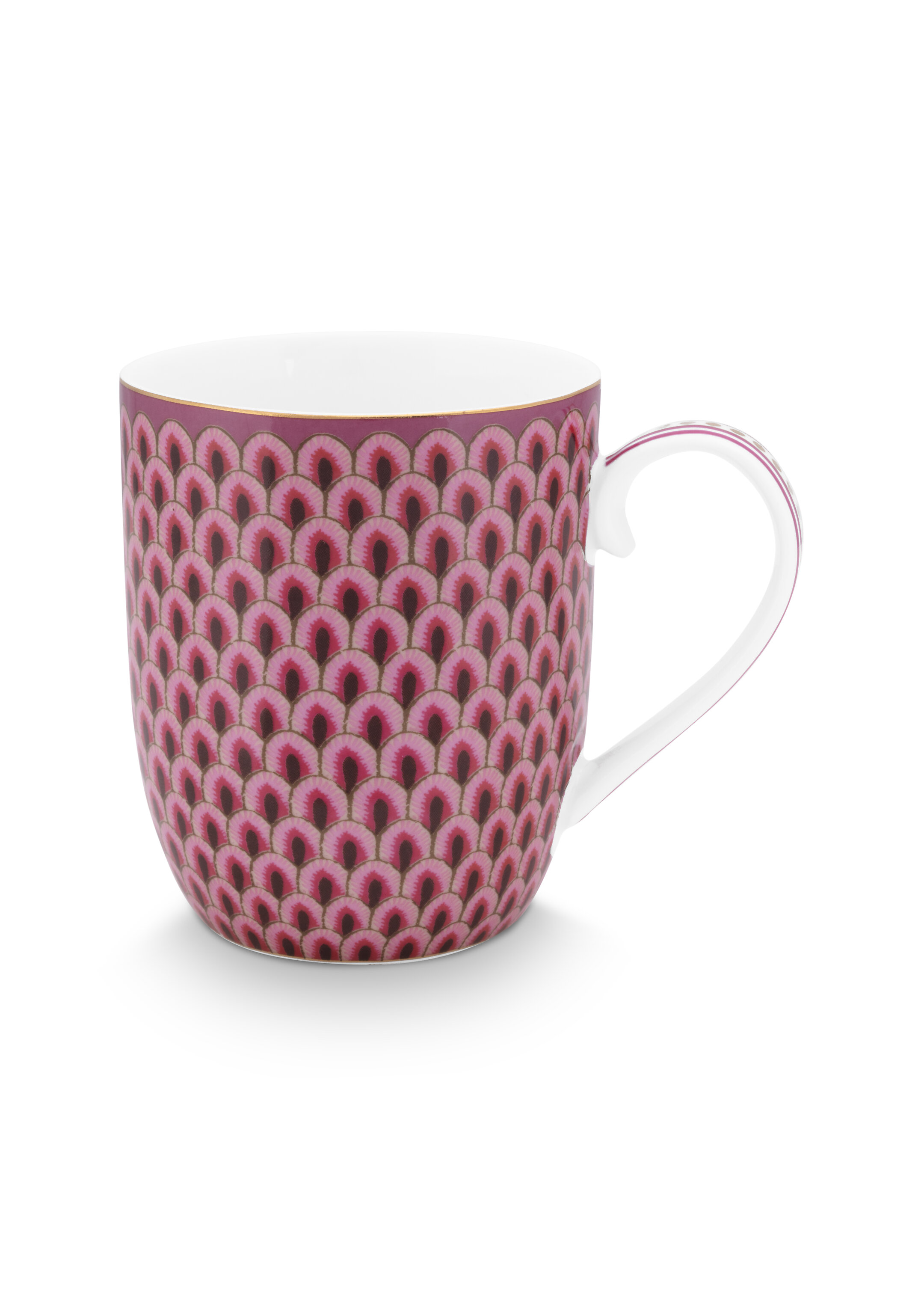 Mug Small Flower Festival Scallop Dark Pink 145ml Gift