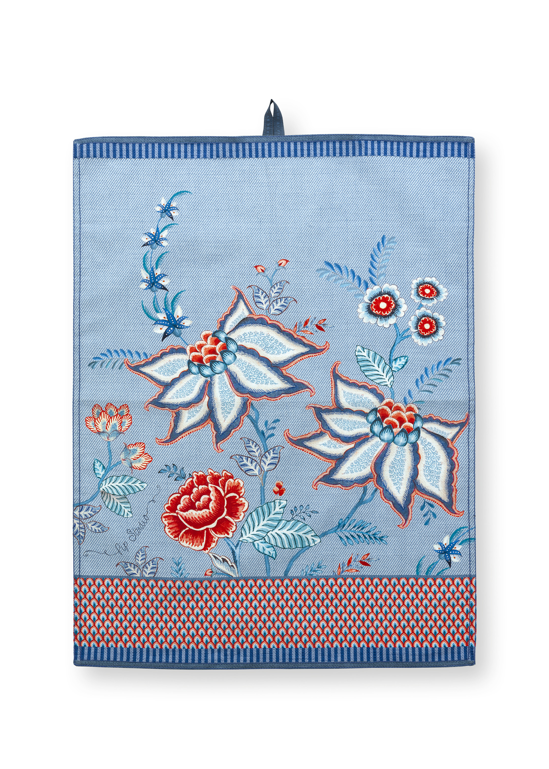 Tea Towel Flower Festival Blue 50x70cm Gift