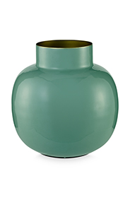 Vase Metal Round Green 25cm Gift