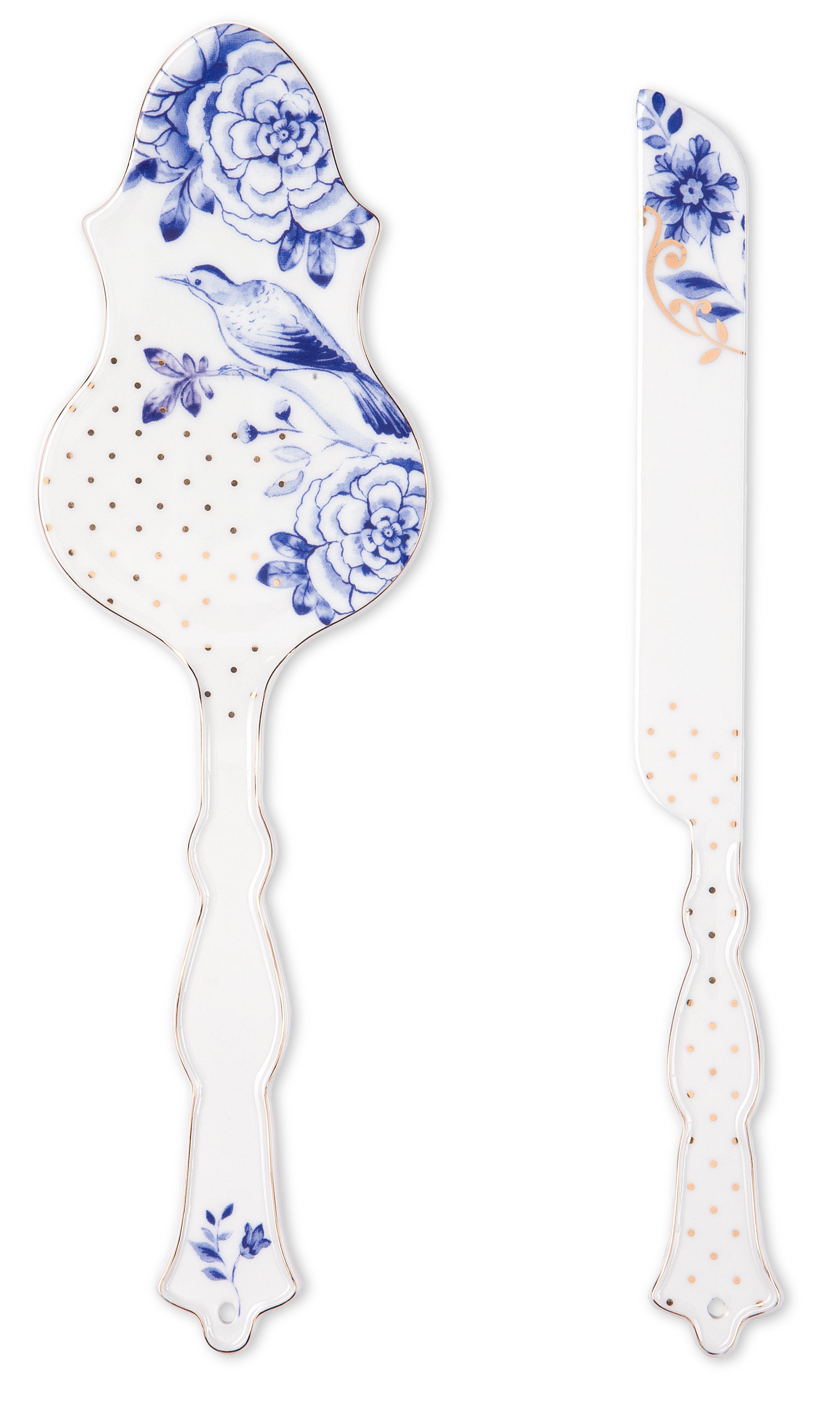 Set/2 Cake Knife Cake Server Royal White Gift