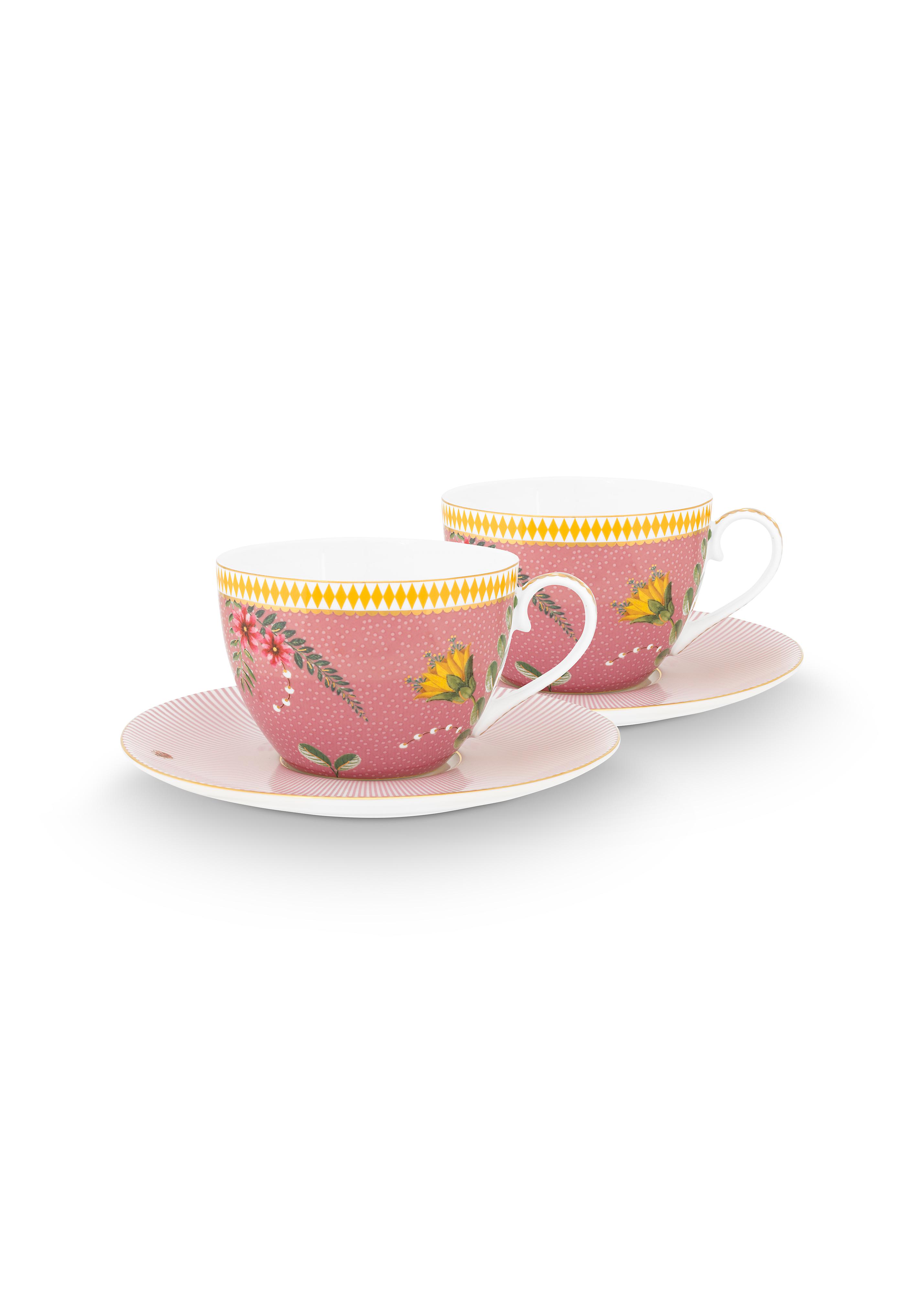 Set/2 Cups & Saucers La Majorelle Pink 280ml Gift