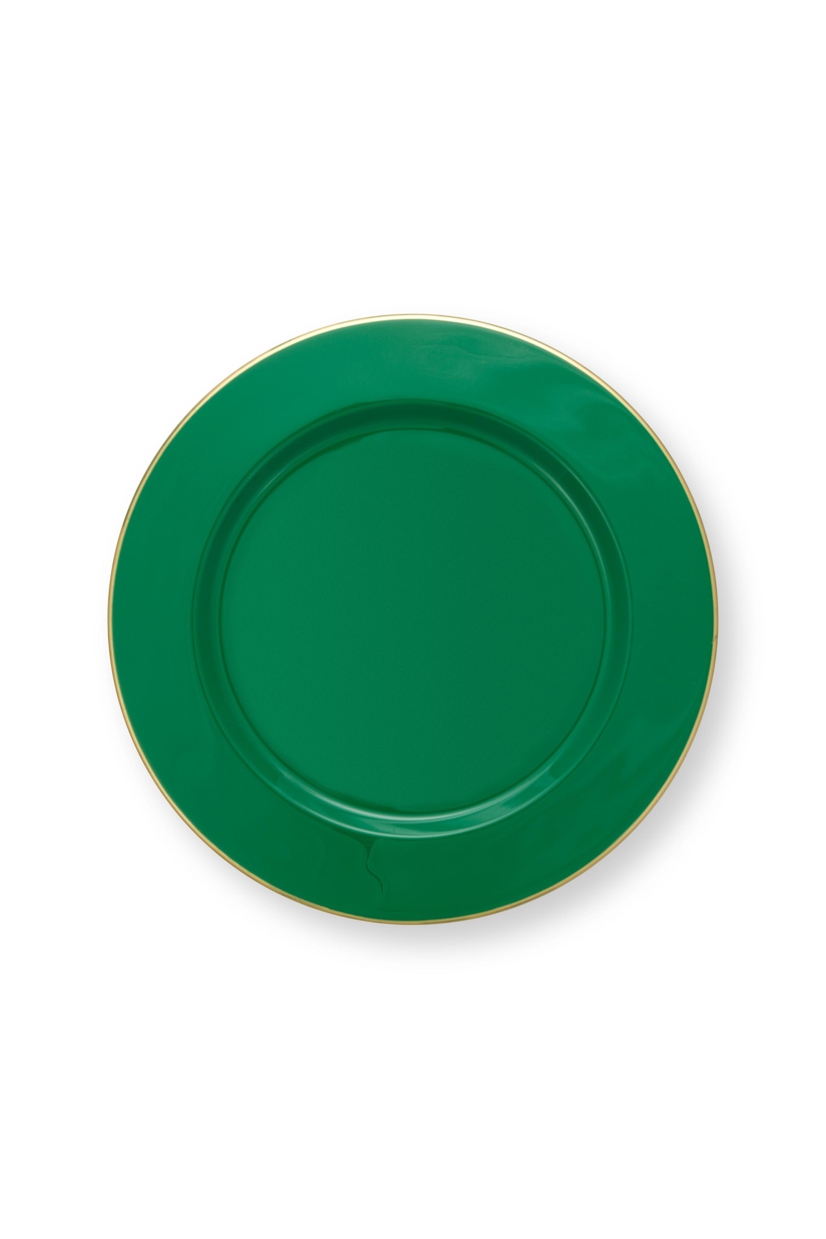 Plate Metal Dark Green 32cm Gift