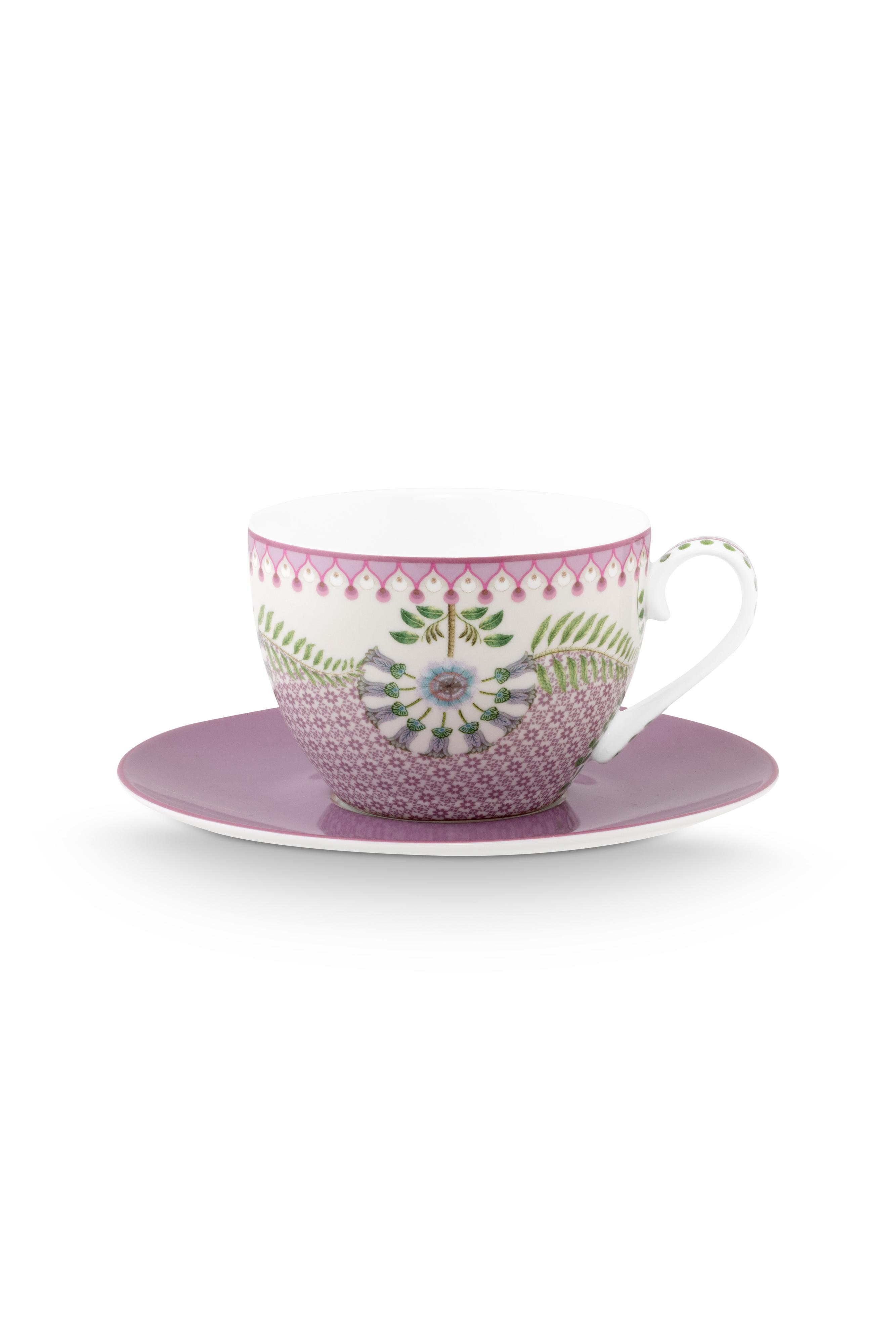 Cup And Saucer Lily-lotus Tiles Lilac 280ml Gift