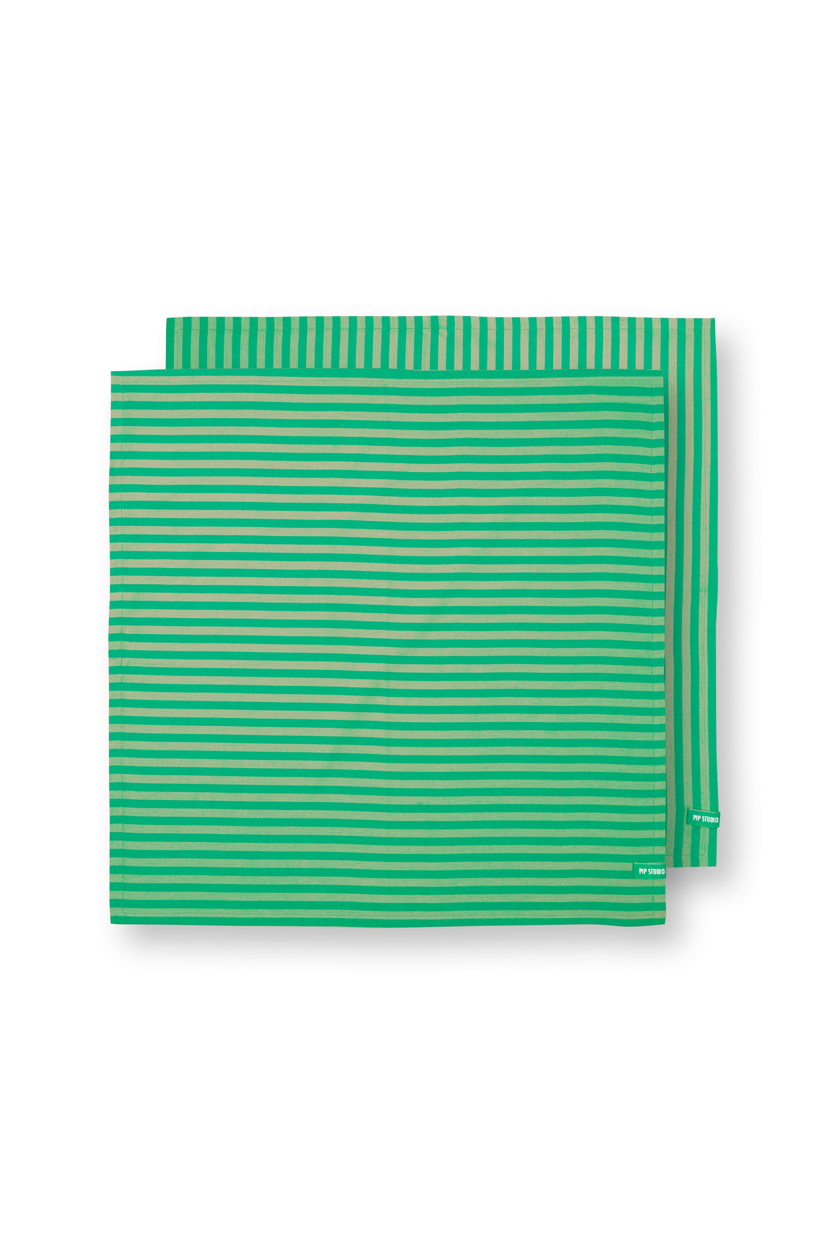 Set/2 Tea Towels Stripes Green 65x65cm Gift