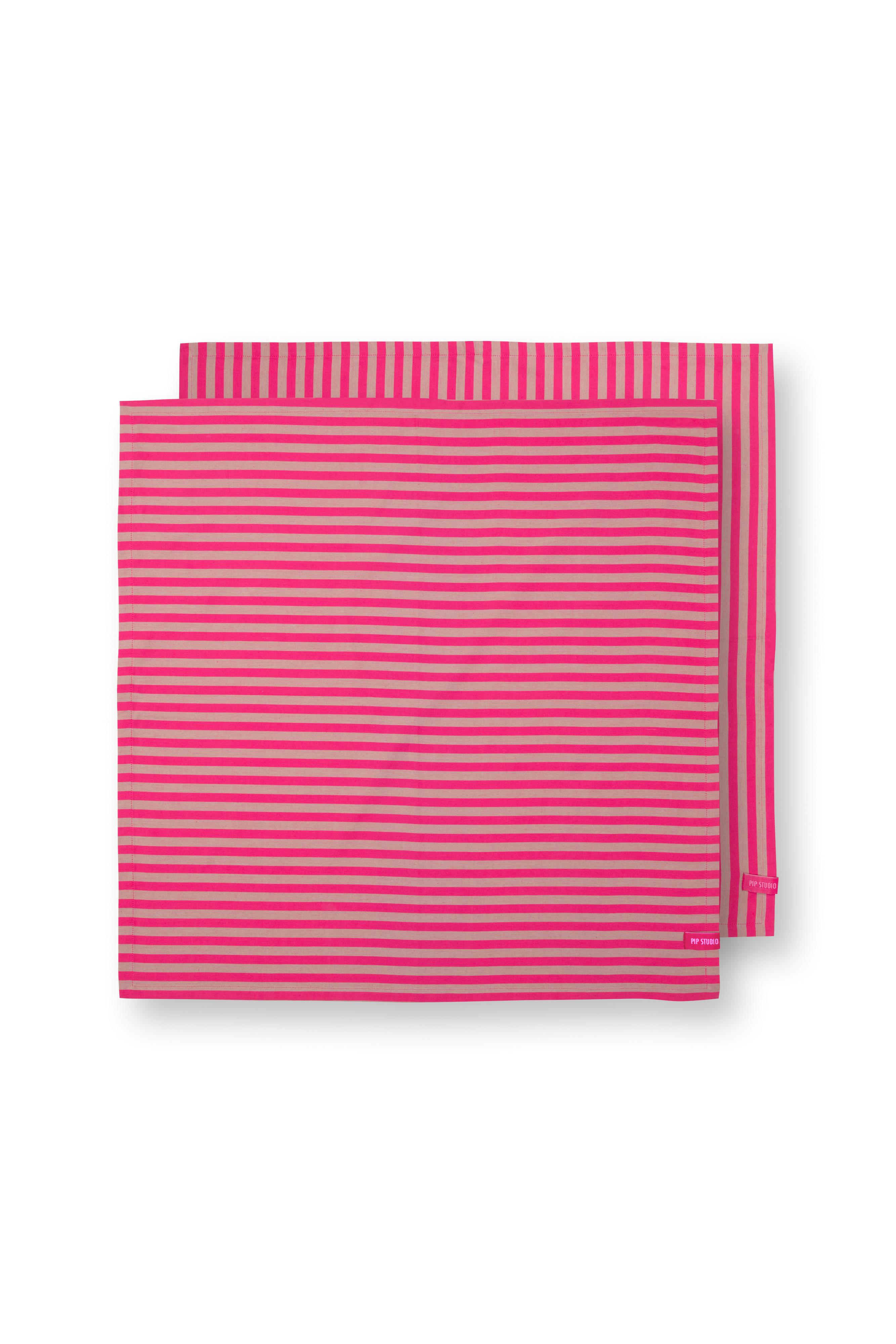 Set/2 Tea Towels Stripes Pink 65x65cm Gift