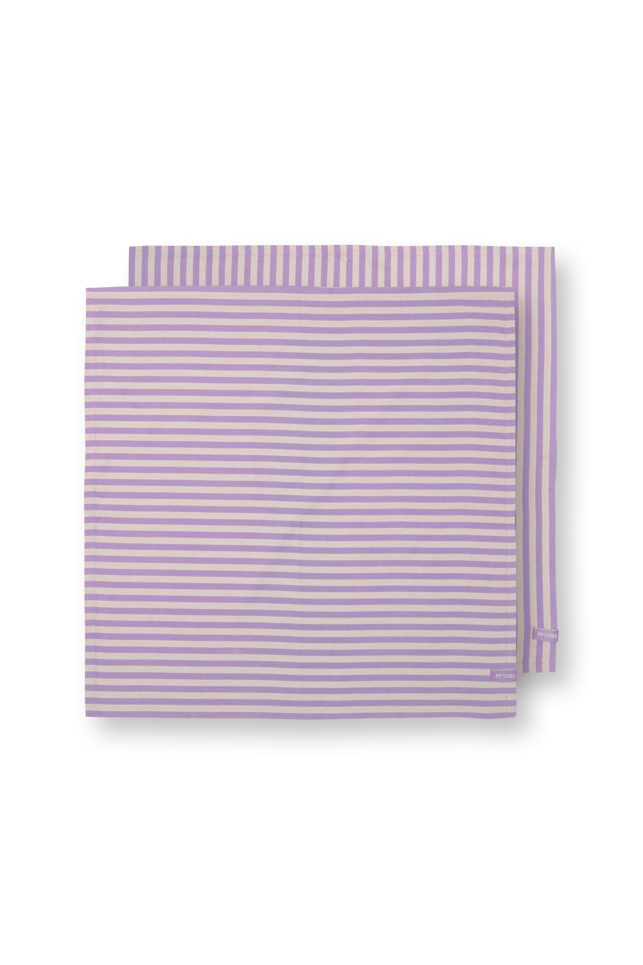 Set/2 Tea Towels Stripes Lilac 65x65cm Gift