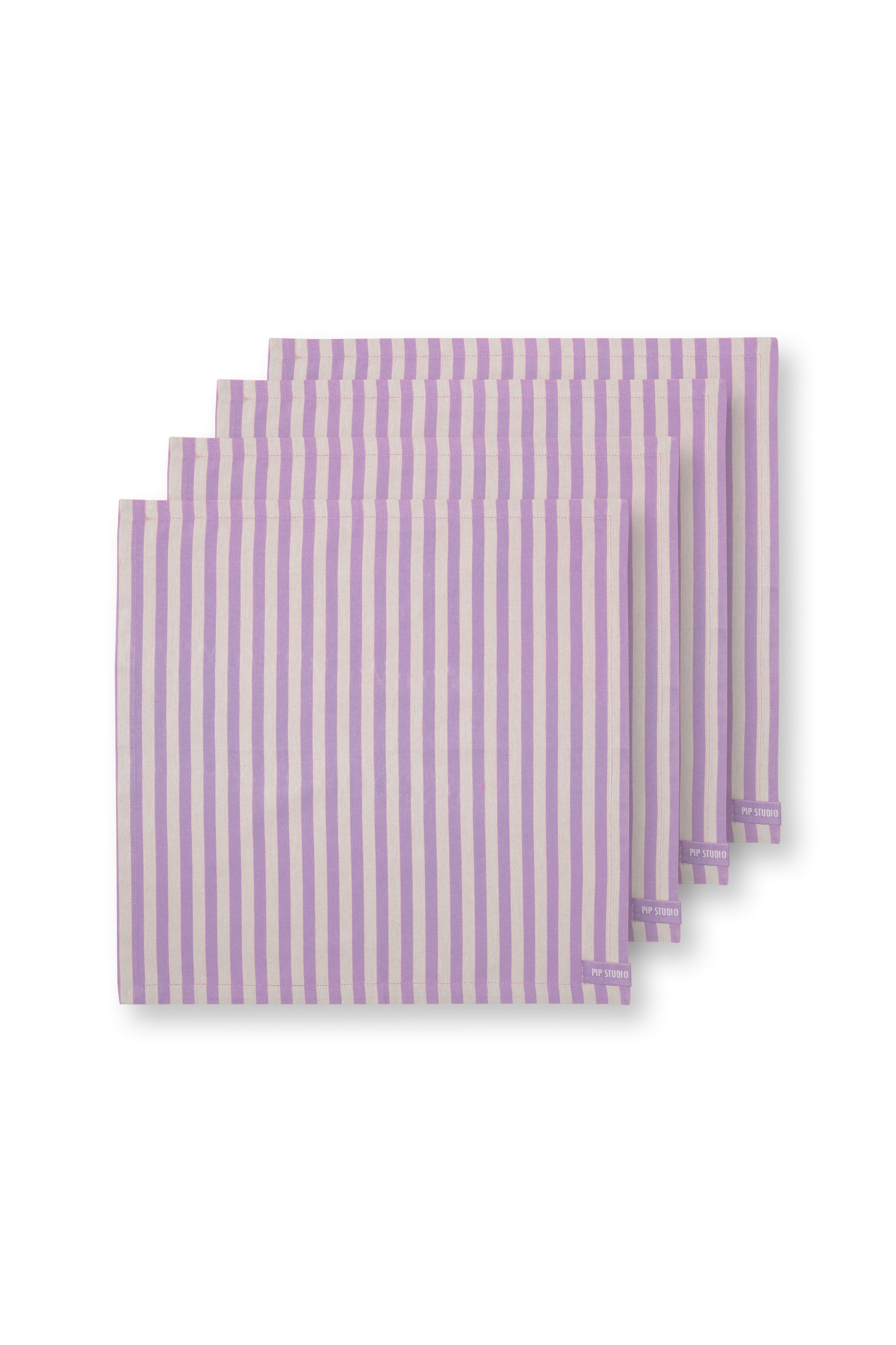 Set/4 Napkins Stripes Lilac 40x40cm Gift