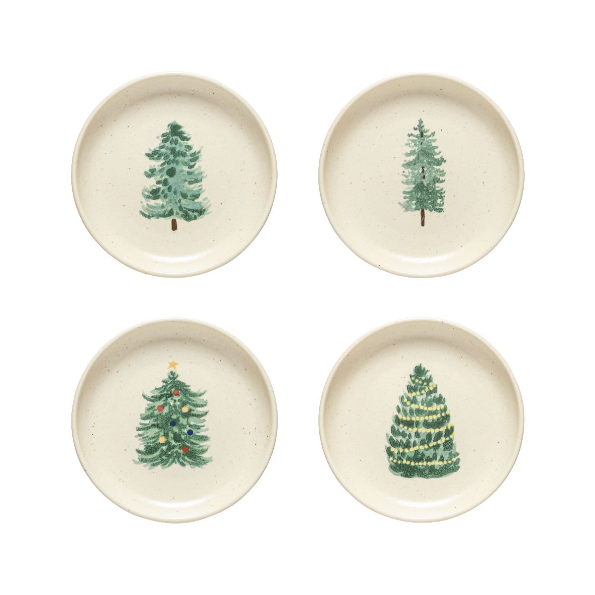 Pacifica Christmas Tree Set 4 Appetizer Plate 16cm Gift